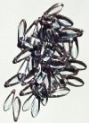 50 5x16mm Transparent Crystal Blue Lustre Dagger Beads